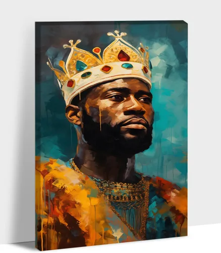 Miniatura 109 de Arte de pared afroamericano, decoración de rey y reina bailarín negro para sala de estar, arte de pareja de amor negro para dormitorio, lienzo