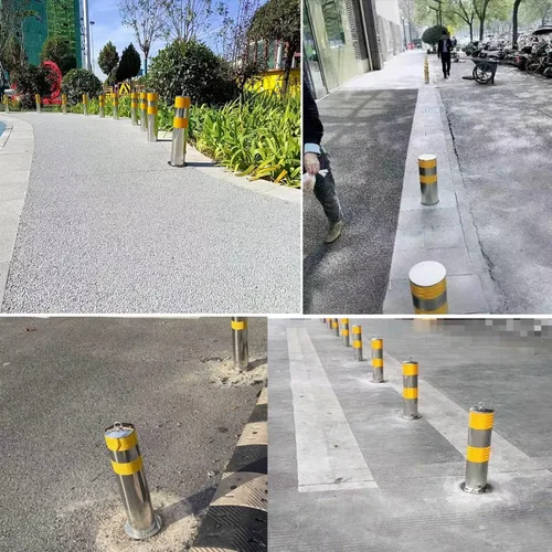 Miniatura 7 de 304 acero inoxidable bolardo de seguridad poste advertencia poste barricadas estacionamiento barrera entrada seguridad poste tráfico ballard poste