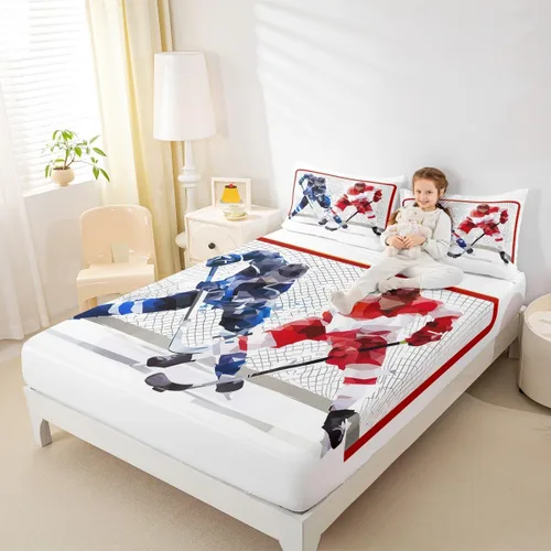 Miniatura 17 de Erosebridal Sábanas de baloncesto para niños y niños, sábana bajera deportiva tamaño individual, sábanas para canchas de baloncesto, ropa de cama