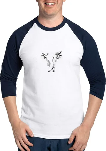 Miniatura 6 de CafePress Not Your Mom Cow Mil Veganis - Camiseta de béisbol de algodón para hombre, manga raglán 3/4