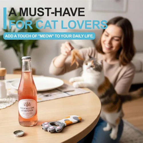 Miniatura 5 de Imán de abrebotellas con diseño de pata de gato, imán para refrigerador, abrebotellas de metal de silicona para coca-cola, barman de cocina, barware