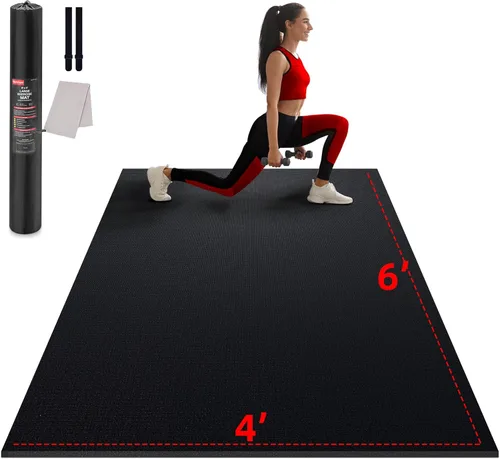 Miniatura 13 de GymCope - Alfombra grande para entrenar en casa, 12 x 6 pies, 10 x 6 pies, 9 x 6 pies, 8 x 6 pies, 7 x 5 pies, 6 x 4 pies, extragrueso, alfombra