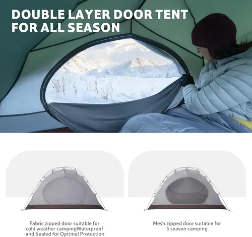 Miniatura 3 de Naturehike Tienda de campaña para 4 estaciones, tienda de campaña impermeable para 2 personas, tiendas de campaña de cuatro estaciones para clima
