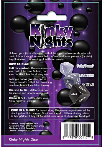 Miniatura 4 de Creative Conceptions Kinky Night Juego de dados para parejas para adultos. Escenarios estimulantes para tu cita nocturna, se burlan y juegan juntos