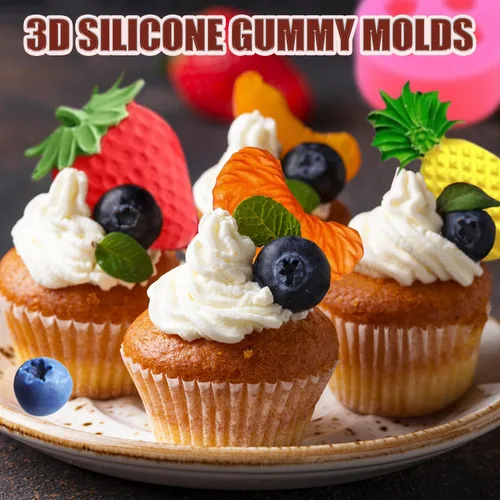 Miniatura 6 de Moldes para velas de fondant de frutas, moldes de silicona para aperitivos, moldes de comida de gomitas de chocolate con formas 3D de naranja