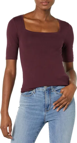 Miniatura 57 de Amazon Essentials - Camiseta de manga corta y cuello cuadrado para mujer