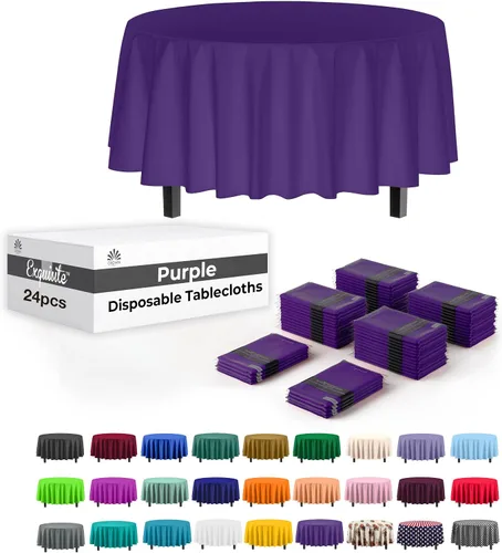 Miniatura 45 de Party Solids Mantel rectangular de plástico color azul aguamarina, 54 x 108 pulgadas, paquete de 24