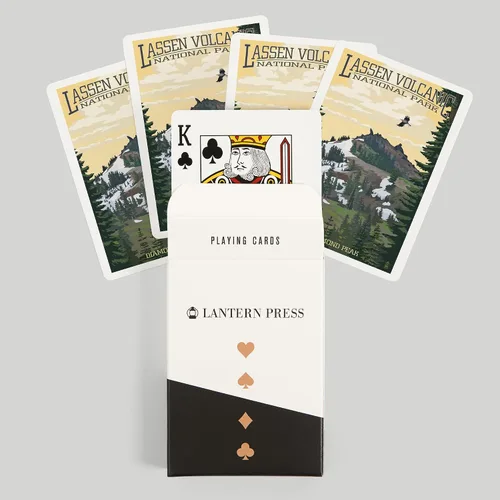 Miniatura 6 de Lantern Press Lassen Volcanic National Park, California, Diamond Peak (52 cartas de juego, baraja de cartas de tamaño póquer con comodinos)
