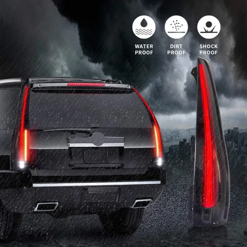 Miniatura 8 de YUANZHENG Conjunto de luces traseras LED completas para [Cadillac Escalade 3ª generación SUV 2007 2008 2009 2010 2011 2012 2013 2014] Lámpara Humo