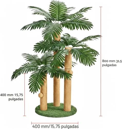 Miniatura 3 de LEMONDA Poste rascador para gatos de 31.5 pulgadas, árbol rascador para gatos con 3 postes rascadores y 2 bolas interactivas colgantes, postes