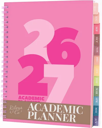 Miniatura 14 de Rileys Agenda Académica 2026-2027, agenda diaria, semanal y mensual, julio de 2026 a junio de 2027, páginas de notas para estudiantes