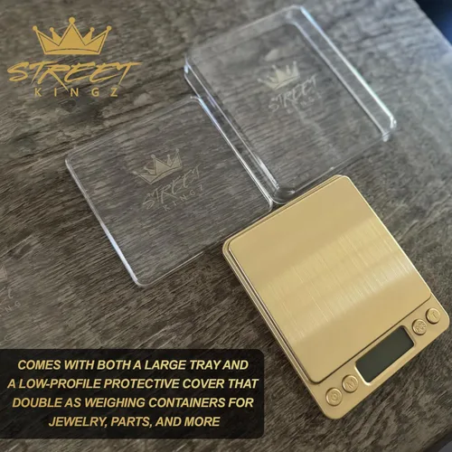 Miniatura 6 de Street Kingz Gold - Báscula digital para joyería, báscula de alimentos de alta precisión de 17.64 oz con conversión de unidades múltiples y conteo