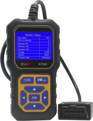 Miniatura 9 de Lector de código de escáner OBD2 para automóvil AT500, lector de código de falla del motor, escáner de luz, voltímetro automático, herramienta