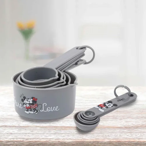 Miniatura 8 de Disney Mickey and Minnie Mouse - Tazas medidoras de Mickey Mouse con temática de amor adorable para cocina Gris