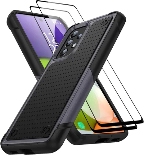 Miniatura 16 de Jeylly Funda para Samsung Galaxy A52 5G, Galaxy A52 Funda para teléfono con protector de pantalla híbrida de silicona antiarañazos, funda de defensa