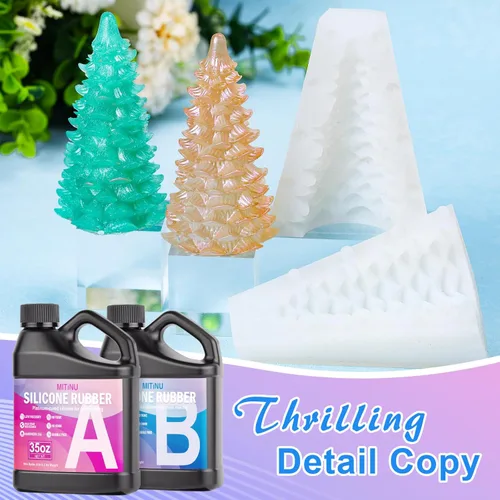 Miniatura 3 de Kit de fabricación de moldes de silicona, gel de sílice líquido elástico 15A de 70.5 onzas para moldear moldes de resina y moldes de velas y jabón