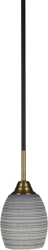 Miniatura 145 de Toltec Lighting Paramount - Mini colgante de 1 luz en acabado negro mate con cristal de arte perla de 7 pulgadas y estilo negro