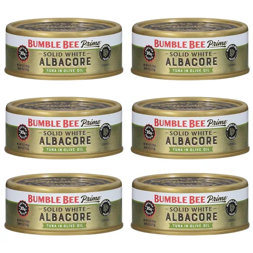 Miniatura 11 de BUMBLE BEE Atún blanco sólido de primera calidad en agua, bajo en sodio, atún enlatado, alimento rico en proteínas, lata de 5 onzas