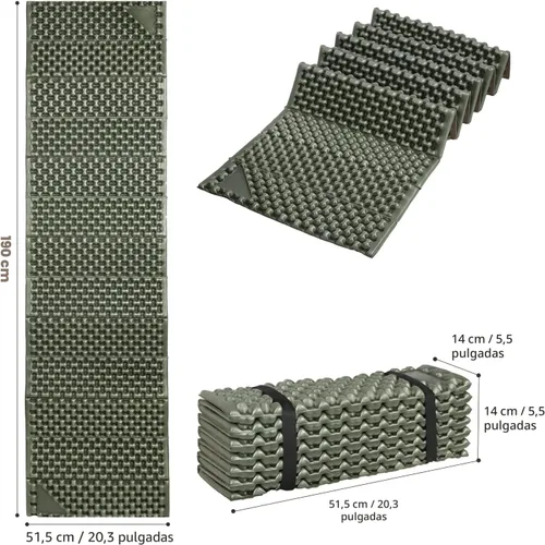 Miniatura 6 de Almohadillas de espuma para acampar para senderismo, colchón ultraligero de celda cerrada, tapete suave impermeable para adultos, esterillas anchas