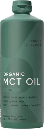 Miniatura 10 de Sports Research Aceite MCT Orgánico en Polvo – Keto y Vegano MCTs C8, C10 de Cocos – Combustible de Ácidos Grasos para Cerebro y Cuerpo, Sin OMG