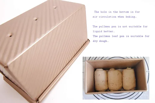 Miniatura 5 de monfish Pullman - Molde para pan con tapa, molde para tostadas de pan, bandeja de pan corrugado con tapa de 1 libra de masa de acero alluminumado