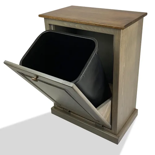 Miniatura 8 de Peaceful Classics Gabinete de Basura Abatible sin Cajón - Gabinete Extraíble de Madera, Gabinete Decorativo para Basura para Cocina, Dormitorio