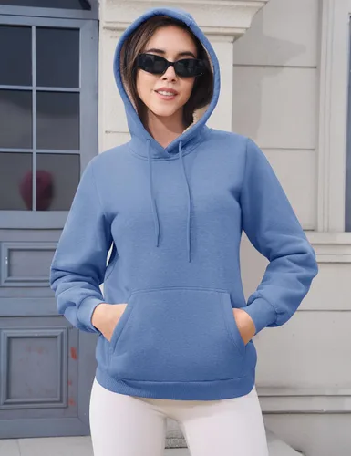 Miniatura 69 de MAGCOMSEN Sudaderas con capucha para mujer, con forro de sherpa, de vellón, para invierno, cálido, pesado, de algodón, con bolsillo
