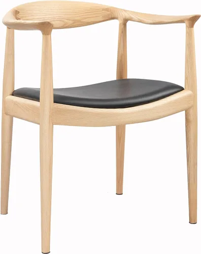 Miniatura 9 de Kennedy - Sillón de comedor moderno de mediados de siglo, silla Kennedy tapizada de poliuretano, sillón de madera de fresno para sala de estar