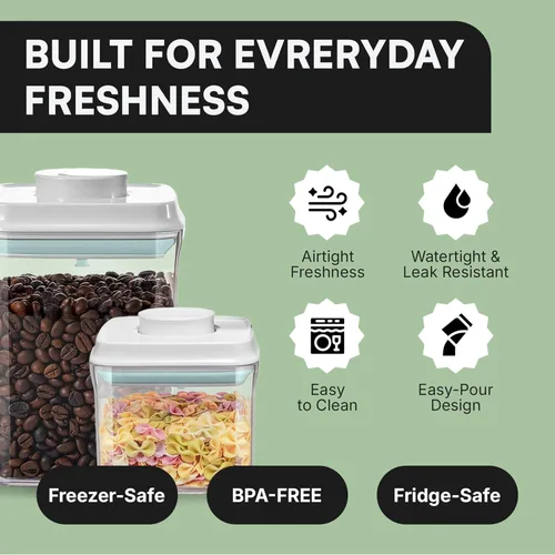 Miniatura 8 de Bop Top - Recipientes herméticos de almacenamiento de alimentos con tapa, 7 tazas / 57 onzas, juegos de recipientes de cocina, recipiente hermético