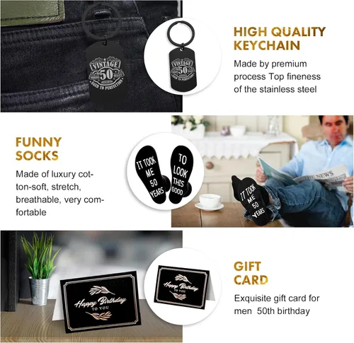Miniatura 3 de AYGE Regalos de 50 cumpleaños para hombres, compañeros de trabajo, profesores, jefes, amigos, papá, incluye vaso aislado de 20 onzas, caja de regalo
