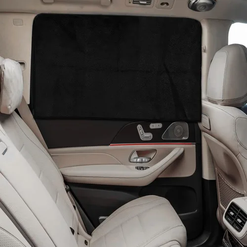 Miniatura 5 de ZATOOTO Cortinas para ventana de automóvil, 2 fundas de protección lateral de seda negra para la parte trasera, parasol magnético de privacidad que