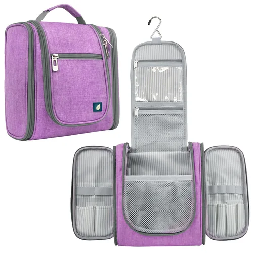 Miniatura 13 de PAVILIA - Bolsa de aseo para viaje para mujeres y hombres, organizador cosmético colgante, bolsa de maquillaje resistente al agua para accesorios