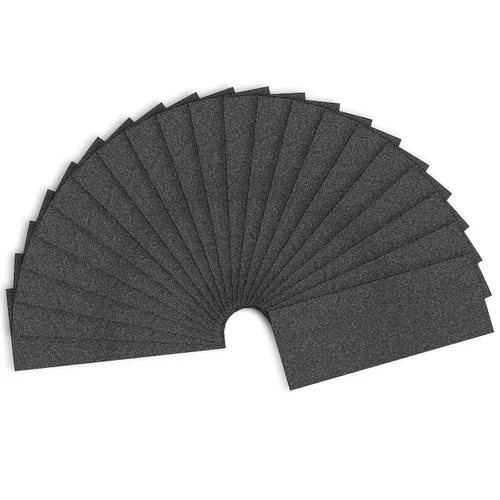 Miniatura 9 de Papel de lija de grano 120, hojas de lijado en seco y húmedo de 9 x 3.6 pulgadas para acabado de muebles de madera, lijado de metal y pulido