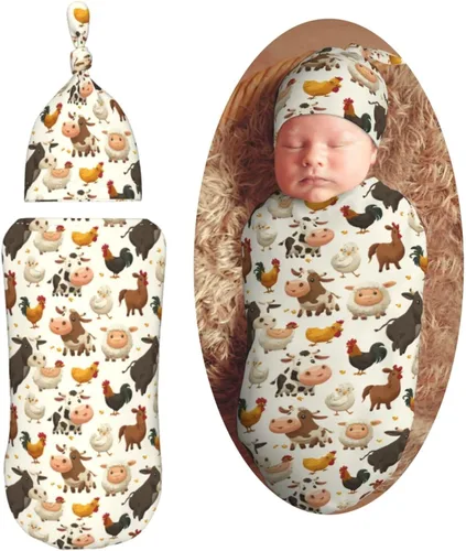 Miniatura 11 de Lindo patrón de dibujos animados de dinosaurios para recién nacido, manta para envolver con gorro, suave saco de dormir para bebé, elástico