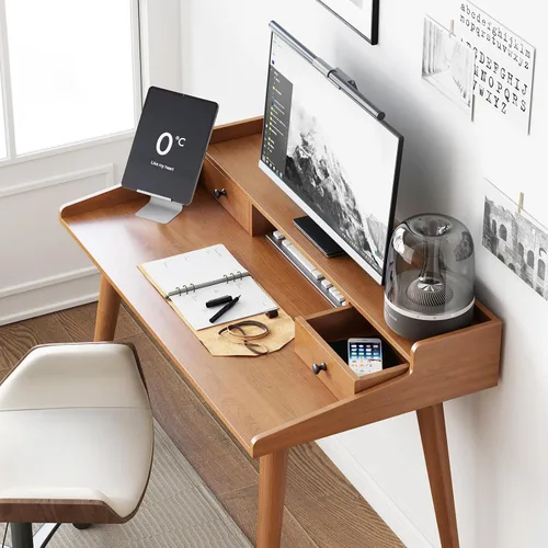 Miniatura 3 de Escritorio moderno de mediados de siglo, escritorio de madera para oficina en casa de 41 pulgadas, escritorio para computadora o computadora