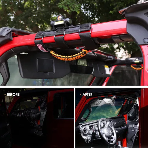 Miniatura 7 de sukemichi Asas de agarre de barra de agarre con luz para Jeep Wrangler Accesorios TJ JK JL YJ Unlimited Rubicon Sahara 2 puertas 4 puertas Jeep