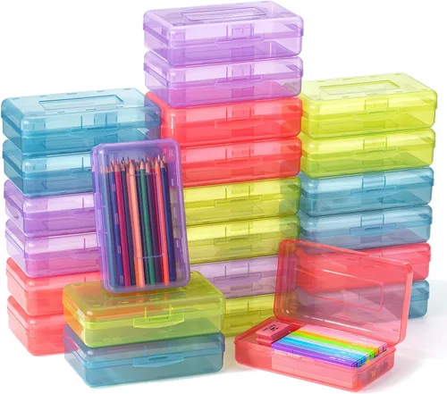 Miniatura 35 de Mr. Pen - Cajas de lápices transparentes, paquete de 6, 7.9 x 4.5 x 2.4 pulgadas, azul transparente, tapa hermética, organizador de cajas de lápices