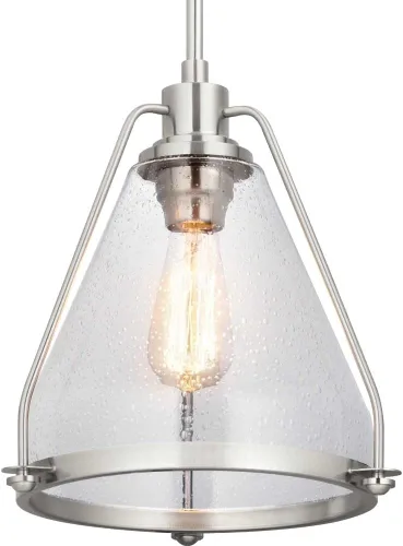 Miniatura 2 de Progress Lighting Range Collection - Lámpara colgante costera de cristal transparente con semillas, color grafito, negro