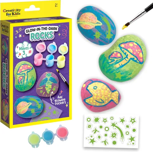Miniatura 8 de Creativity for Kids Kit de pintura de rocas para escondidas navideñas Pintura, decora y oculta 10 rocas festivas Kit de manualidades navideñas