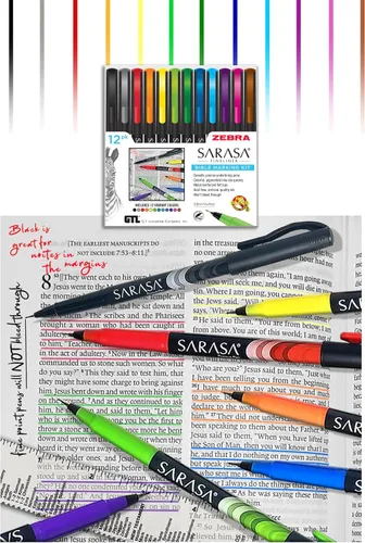 Miniatura 4 de Zebra Sarasa - Kit de marcado bíblico (12 unidades)
