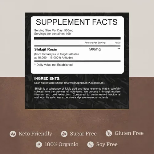Miniatura 2 de Resina Shilajit pura del Himalaya 85+ oligominerales, 75% ácido fúlvico Informe de prueba de laboratorio incluido 500 mg porciones (1.76 oz)
