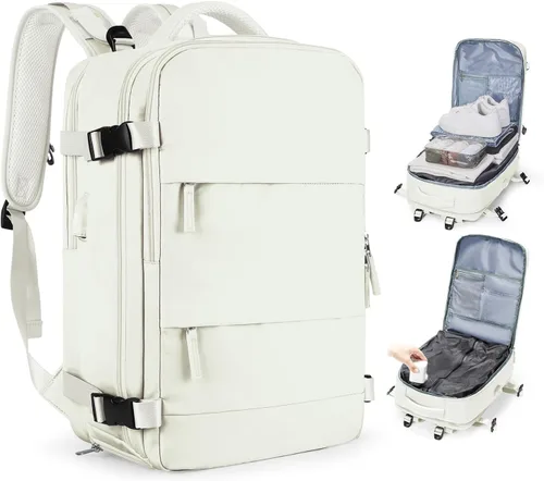 Miniatura 19 de coofay Mochila de viaje, para laptop, unisex, aprobada para aviones, bolsa de mano, equipaje, para artículos personales, para debajo del asiento