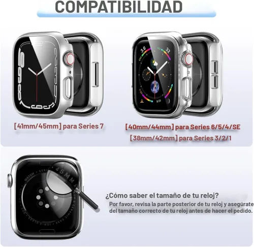 Miniatura 2 de Rontion - Juego de 6 fundas de PC rígidas con protector de pantalla de vidrio templado de 44 mm para Apple Watch SE 3/SE (2ª) Series 6/SE/5/4