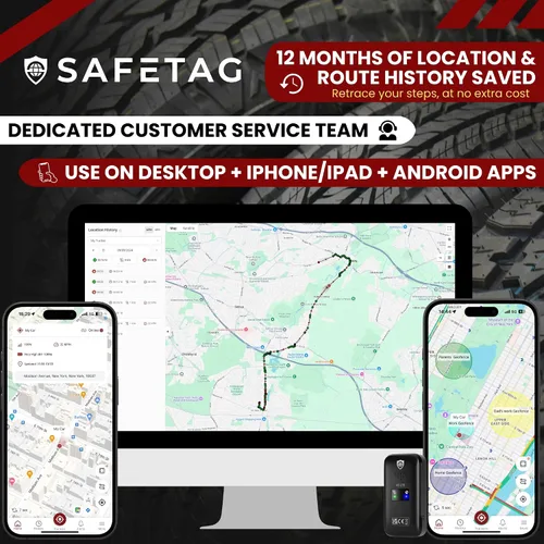 Miniatura 5 de SafeTag Mini rastreador GPS recargable 4G - 4G LTE, automóvil, furgoneta, motocicleta, etc. 34-205 países, seguimiento y notificaciones en tiempo