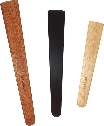 Miniatura 9 de Juego de utensilios de cocina de madera de 3 piezas: 3 espátulas de cocina de madera fina. Juego de espátulas de madera multiusos, ideal