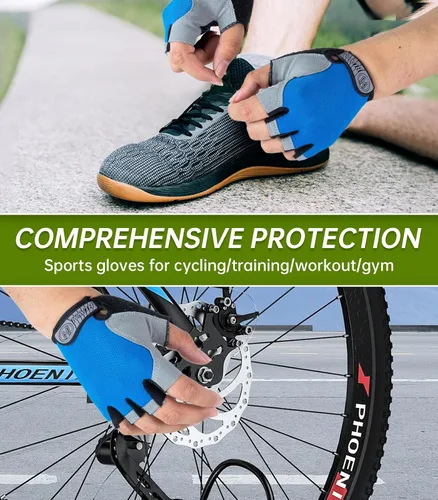 Miniatura 5 de WULI Guantes de ciclismo de medio dedo para hombres y mujeres, guantes de fitness para ciclismo, transpirabilidad, equipo de yoga antideslizante