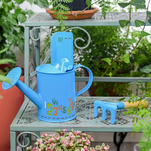 Miniatura 3 de Sungmor Juego de regaderas pequeñas para jardinero El paquete incluye 3 regaderas de rana rosa roja y paleta y rastrillo herramientas de mano