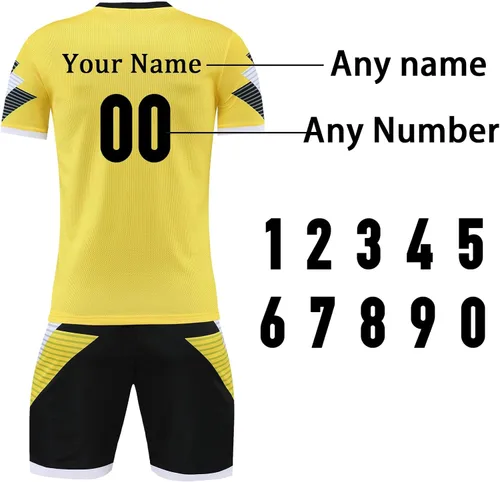 Miniatura 3 de Camiseta de fútbol personalizada para hombres y mujeres, uniformes de fútbol personalizados para niños/adultos con nombre y logotipo del