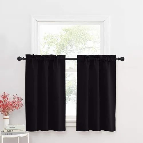 Miniatura 30 de NICETOWN Cenefas de Ventana Opacas con Aislamiento Térmico para Guardería - Paneles de Cortina con Bolsillo para Barra de Decoración del Hogar