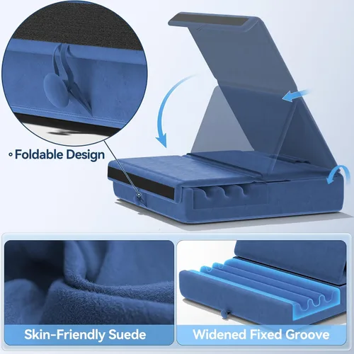 Miniatura 6 de KDD - Soporte de almohada para tablet, soporte plegable para iPad para regazo, cama y escritorio - Base para tablet con almohadilla suave y soporte